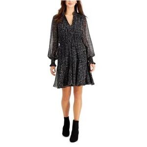 Just...Taylor Elegant Black and White Long Sleeve Dress